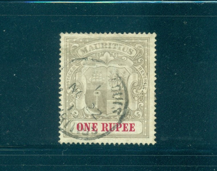 Mauritius - Sc# 124. 1902 1 Rupee Used. $60.00.