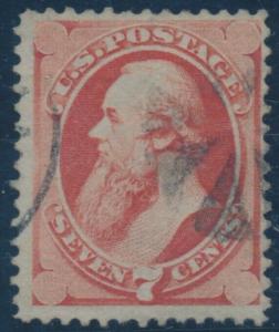 #138 7c 1871 H GRILL F-VF USED LIGHT CANCEL WITH PF CERT CV $475 BU7604