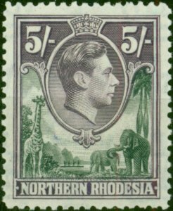 Northern Rhodesia 1938 5s Grey & Dull Violet SG43 Fine MM