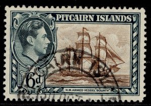 PITCAIRN ISLANDS GVI SG6, 6d brown & deep greenish-grey, FINE USED.