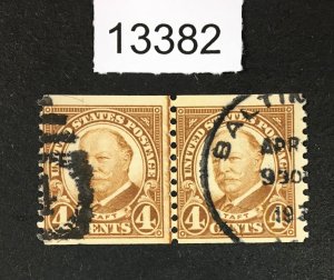 MOMEN: US STAMPS  # 687 MINT OG NH LINE PAIR LOT #13382