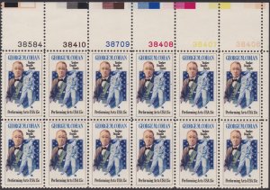 1756 George Cohan Plate Block MNH