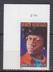 ​(F) USA Sc#4856 Black Heritage Shirley Chisholm  Plate Single MNH