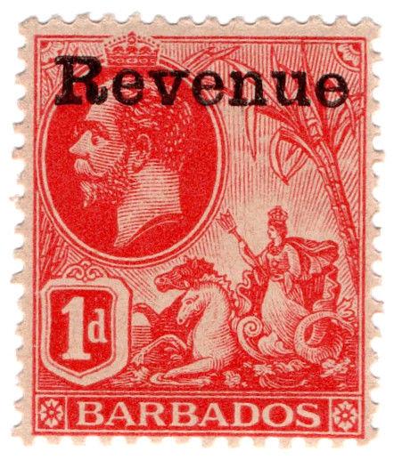 (I.B) Barbados Revenue : Duty Stamp 1d