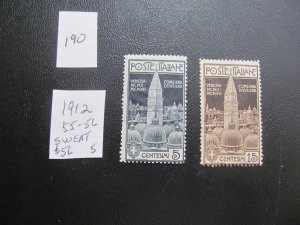 ITALY 1912 MNH SC 55-56 SET GUM SWEAT VF $56 (190)