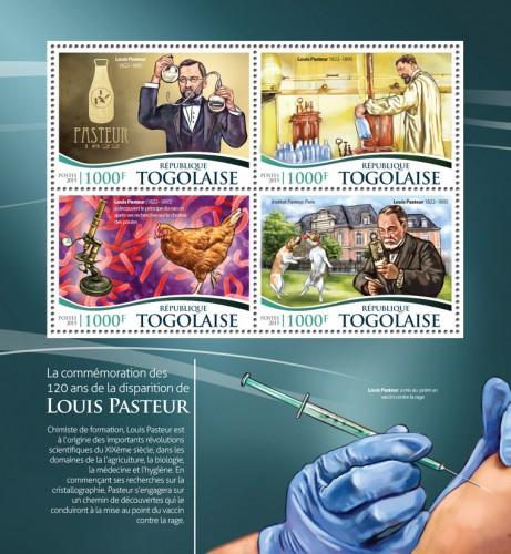 TOGO 2015 SHEET LOUIS PASTEUR tg15310a