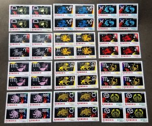 *FREE SHIP Romania Signs Of Zodiac 2001 2002 Horoscopes (stamp block 4) MNH