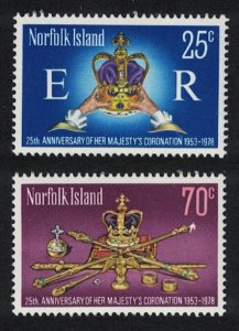 Norfolk 25th Anniversary of Queen Elizabeth II's Coronation 2v 1978 MNH