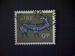 Ireland (Éire), Scott 259, used(o), 1968, stag, 9p, olive green and dark blue