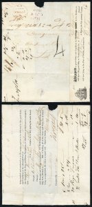 Handstruck 4 of Glasgow used 27th Dec 1839 on a Consignee letter from DUBLIN