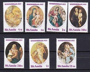 1977 St. Lucia Scott # 427-433 Christmas MNH