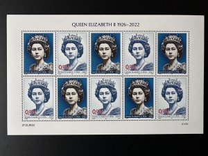 €0 2022 - sheet small bow 'Queen Elizabeth II' Matej Gabris-