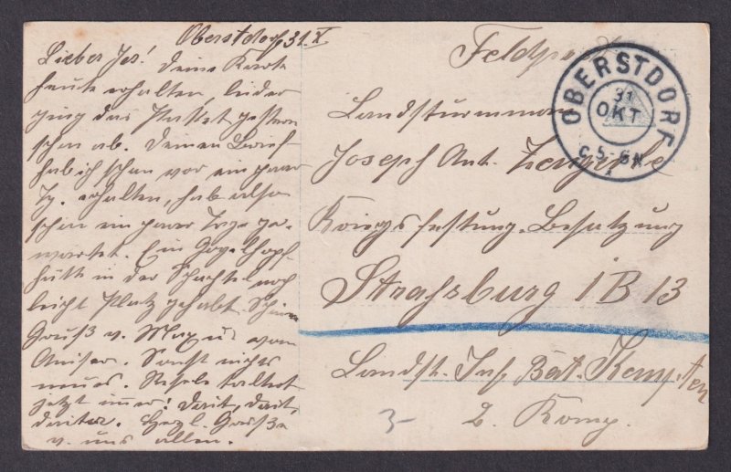 GERMANY Fieldpost postcard from Oberstdorf