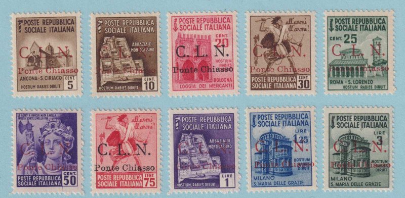 ITALIAN SOCIAL REPUBLIC - PONTE CHIASSO  1 - 10 MINT HINGED * LOCAL SET - M567
