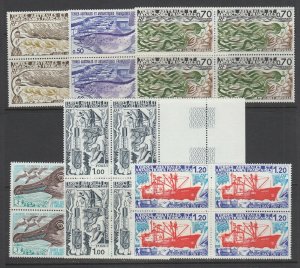 French Southern & Antarctic Terr, Scott 69-74, MNH blocks of four