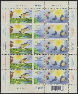 Estonia 2005 MNH Sc 514 Sheet 5 pairs 4.40k Birds, butterflies Int'l Children...