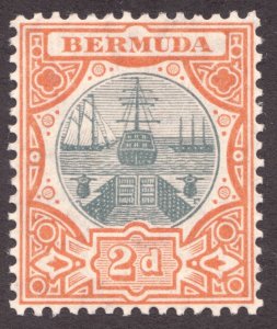 1906 Bermuda Sc #36 - 2d - Sailing ship in dry dock. MH Cv$9.25