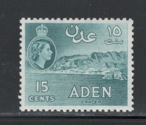 Aden 1959 Queen Elizabeth Definitive 15c Scott # 50a MH