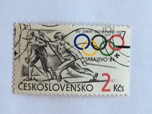 Czechoslovakia – 1984 – Single “Sports/Skiing” Stamp –SC# 2495–CTO