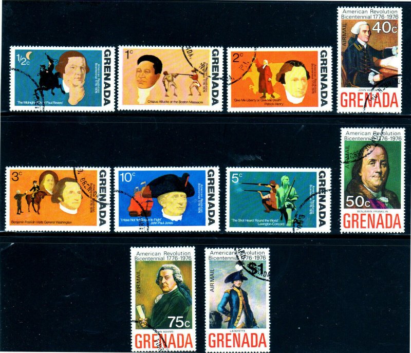 GRENADA #628-633, C229-C232  1975  AMERICAN BICENTENNIAL  MINT  VF NH  O.G  CTO