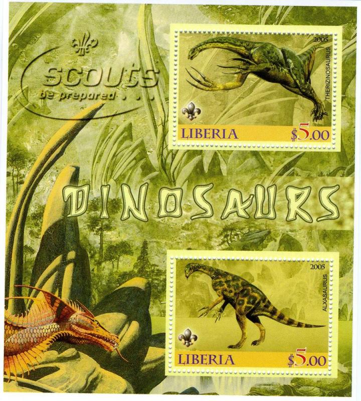 Liberia 2005 DINOSAURS Sheet Perforated Mint (NH)