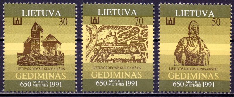 Lithuania. 1991. 486-88. 650 years to Prince Gediminas. MLH.