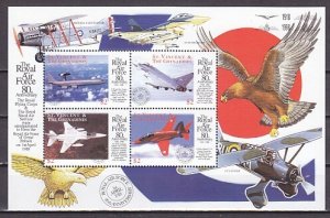 ST. Vincent, Scott cat. 2633. Royal Air Force Anniversary s/sheet.