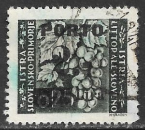 YUGOSLAVIA ISTRIA AND THE SLOVENE COAST 1946 2L on 25c POSTAGE DUE Sc J15 Used