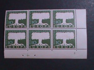 ​GERMANY-1957 SC#771 UNITED EUROPA CEPT STAMP- MNH VF IMPRINT PLATE BLOCK