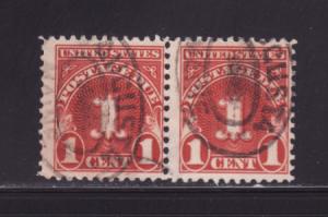 United States J70 Pair U Numerals, Postage Due (A)