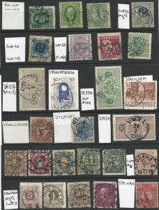 Sweden Cancels, 19th Century to WWI, Sixty Plus (60+) Interesting Postmarks