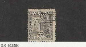 Andorra, Spanish, Postage Stamp, #19a Used Perf 14, 1933