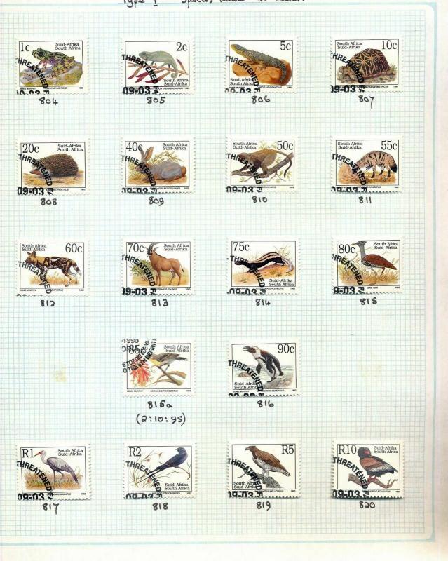 South Africa 1993/97 Wildlife Art Booklet Blocks Used Apprx 120 (Ka193