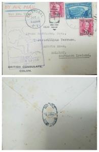 O) 1930 CANAL ZONE,ENVELOPE BRITISH CONSULATE COLON,  GAILLARD CUT SCT 107  5c - 