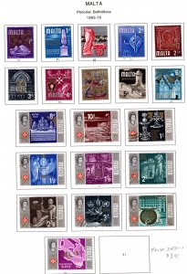 312-329 Malta, MLH and Used, 1965-1970 Definitives