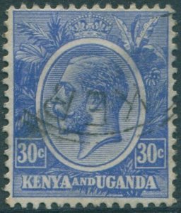 Kenya Uganda and Tanganyika 1922 SG84 30c ultramarine KGV FU (amd)