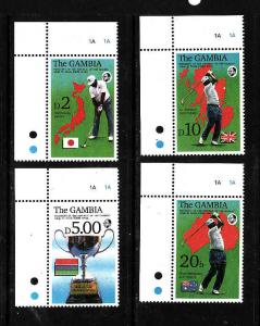 Gambia Sc#1306//1312A-unused NH 1/2  set-Sports-Golf-1992-