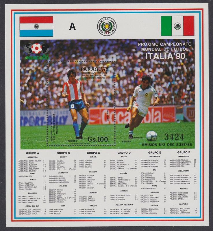 Paraguay World Cup Football Championship Italy MS SC#2311