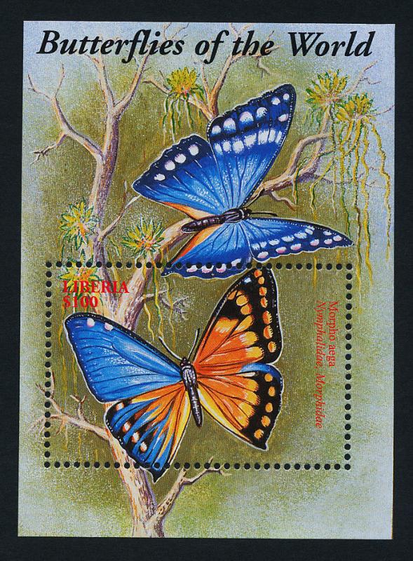 Liberia MNH Butterflies of the world, Flowers