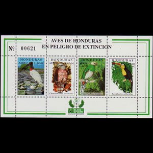 HONDURAS 1999 - Scott# C1053 S/S Endang.Birds NH