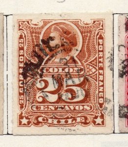 Chile 1881 Early Issue Fine Used 25c. 119435