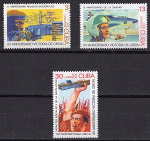 Cuba 1975 Sc#2056/2058 AIR FORCE/BOMBER/MILITIA Set (3) MNH