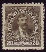 Costa Rica SG#82 Mint - 1910 20c.  - Personalities