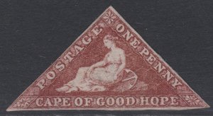 003431/ Cape of Good Hope 1864 Sg18b 1d Deep Red Brown Unused Cv £650