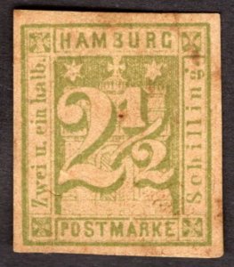 1864, Hamburg 2 1/2Sch, MNG, Sc 12