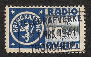 NORWAY Radio stamp USED during World War II #27 w clear cancel SCARCE!