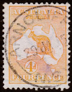 Australia Scott 6, Orange (1913) Used G-F, CV $40.00 M