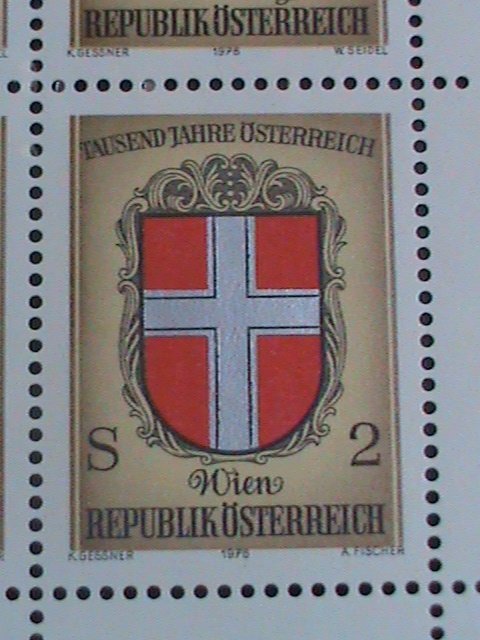 AUSTRIA STAMP-1976 SC#1042 COAST OF ARMS OF AUSTRIA PROVINCE MNH FULL SHEET