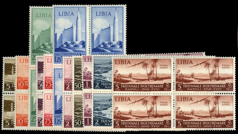 Italian Colonies, Libya #81-94, C31-42 (Sass. 164-170,PA41-44) Cat€120, 194...