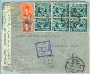 86425 - EGYPT  - POSTAL HISTORY - CENSORED COVER to The USA 1948